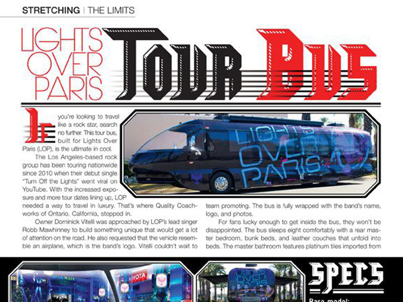 December 2011 Limo Digest Article “Stretching the Limits: Tour Bus”